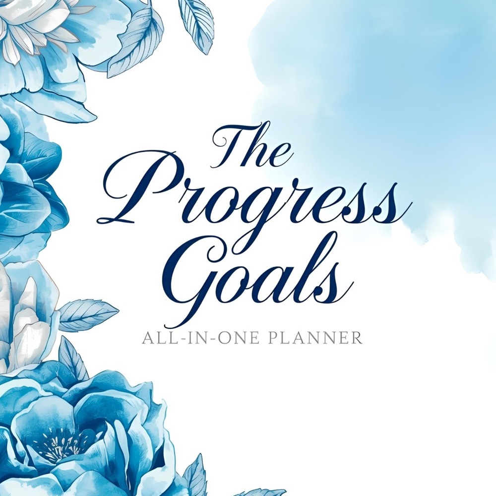 The Progress Goals All-in-One Planner - Blue Floral Design